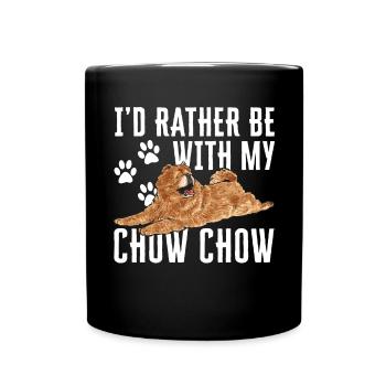 Chow Chow Hund - Tasse einfarbig - Schwarz - Vorne