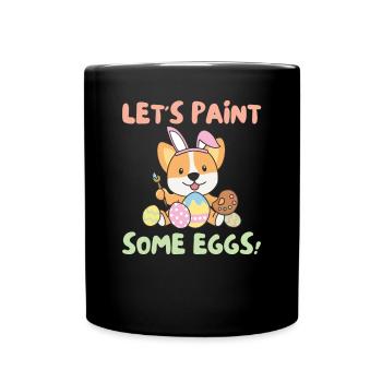 cute dogs for Easter Corgi - Full Colour Mug - black - Front