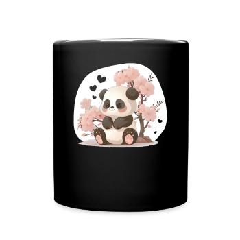 Panda cute animals for kids Kawaii pandas bears - Full Colour Mug - black - Front