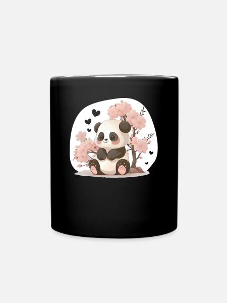 Panda cute animals for kids Kawaii pandas bears - Full Colour Mug - black