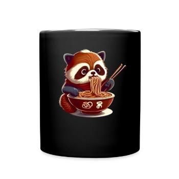 Mais d’abord ramen panda rouge sucré mange ramen - Mug uni - noir - Devant