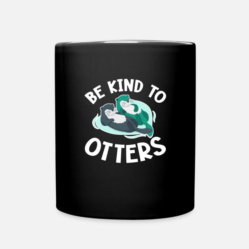 Otter Seeotter Fischotter Geschenk - Tasse einfarbig - Schwarz