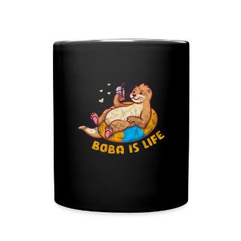 Otter - Tasse einfarbig - Schwarz - Vorne