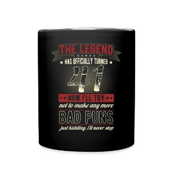 The legend officially 41 years 41st birthday - Full Colour Mug - black - Front