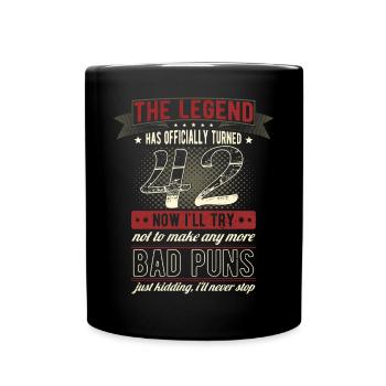 The legend officially 42 years 42nd birthday - Full Colour Mug - black - Front