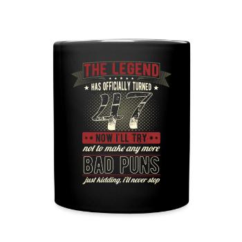 The legend officially 47 years 47th birthday - Full Colour Mug - black - Front