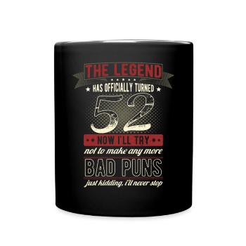La légende officiellement 52 ans 52e anniversaire - Mug uni - noir - Devant