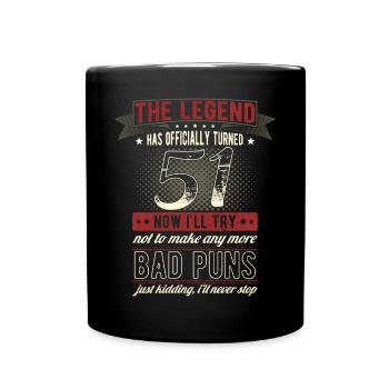 The legend officially 51 years 51st birthday - Full Colour Mug - black - Front