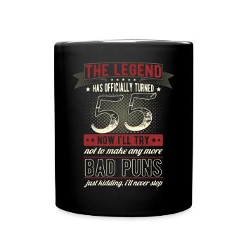 La légende officiellement 55 ans 55e anniversaire - Mug uni - noir - Devant