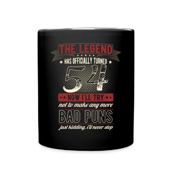 The legend officially 54 years 54th birthday - Full Colour Mug - black - Front