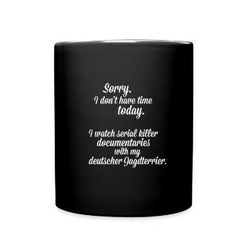 Documentaries with my German Hunting Terrier - Full Colour Mug - black - Front
