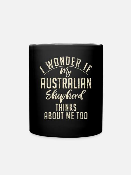 Australian Shepherd Geschenke - Tasse einfarbig - Schwarz