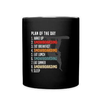 Plan de jour du snowboarder - Plan de snowboard du Da - Mug uni - noir - Devant