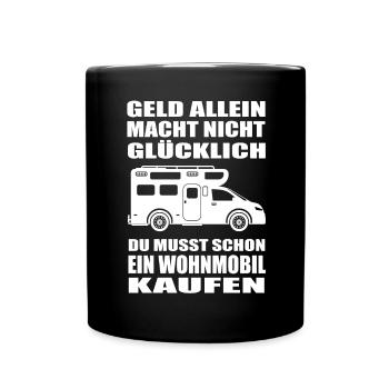 Wohnmobil - Tasse einfarbig - Schwarz - Vorne