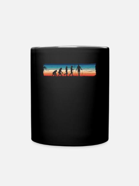 Retro Springseil Evolution - Lustiges - Tasse einfarbig - Schwarz