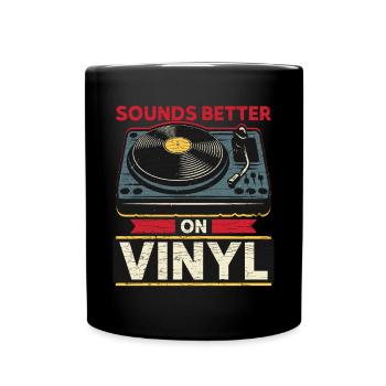 Schallplatte Vinyl - Tasse einfarbig - Schwarz - Vorne