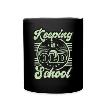Vinyl Schallplatte Musik Geschenk - Tasse einfarbig - Schwarz - Vorne