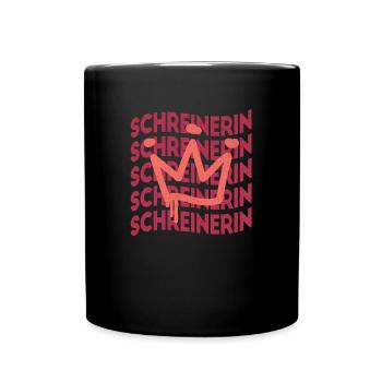 Schreiner Berufsbezeichnung Schreinerin - Tasse einfarbig - Schwarz - Vorne