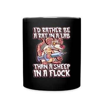 Laborratte Spruch - Atheist Atheism - Tasse einfarbig - Schwarz - Vorne