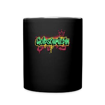 Juwelier Graffiti-Art Goldschmiedin - Tasse einfarbig - Schwarz - Vorne
