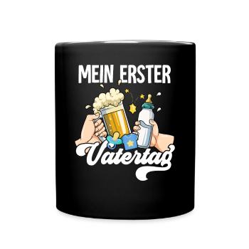 Mein Erster Vatertag - Tasse einfarbig - Schwarz - Vorne