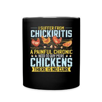 Chicken Funny Gardening - Full Colour Mug - black - Front