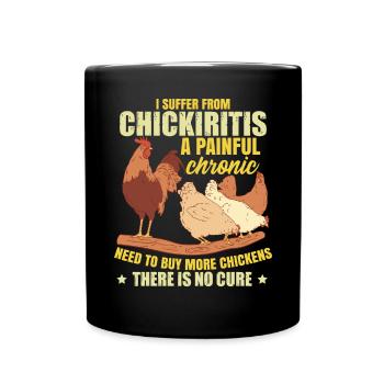 Funny Chicken Joke Chicken Farmer Gift - Full Colour Mug - black - Front