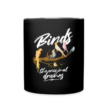 Vogel Lustiger Vogelbeobachter Vogelbeobachtung - Tasse einfarbig - Schwarz - Vorne