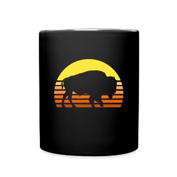 Bison amérindien Buffalo Bull Western Indiang - Mug uni - noir - Devant