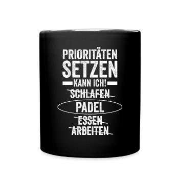 Tennis Padelspieler Padel - Tasse einfarbig - Schwarz - Vorne