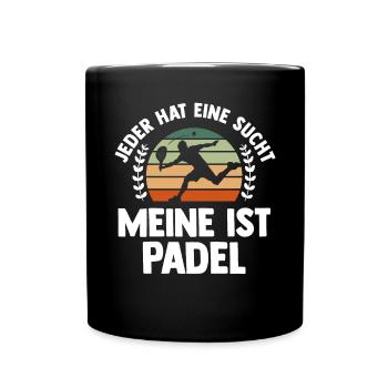 Tennis Padelspieler Padel - Tasse einfarbig - Schwarz - Vorne
