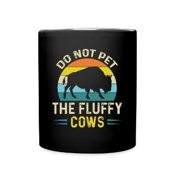 Ne caressez pas les vaches moelleuses drôles de bison Yellowstone - Mug uni - noir - Devant