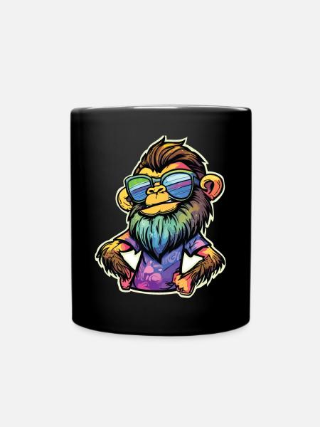 Funky Affe - Tasse einfarbig - Schwarz