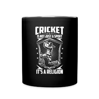 Le cricket est une religion - Mug uni - noir - Devant