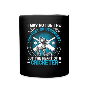 Le cœur d’un joueur de cricket - Mug uni - noir - Devant