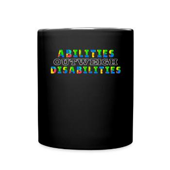 Autism awareness - abilities predominate - Full Colour Mug - black - Front