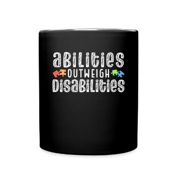 Autism awareness - skills predominate - Full Colour Mug - black - Front