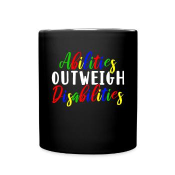 Autism awareness - abilities predominate - Full Colour Mug - black - Front