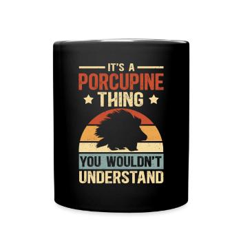 Cadeau de porc-épic - Mug uni - noir - Devant