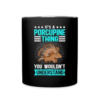 Porc-épic | Cadeau de porc-épic - Mug uni - noir - Devant