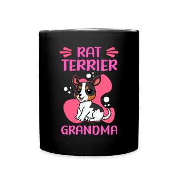 Rat Terrier Grand-mère Chien Chien Propriétaire Cadeau - Mug uni - noir - Devant