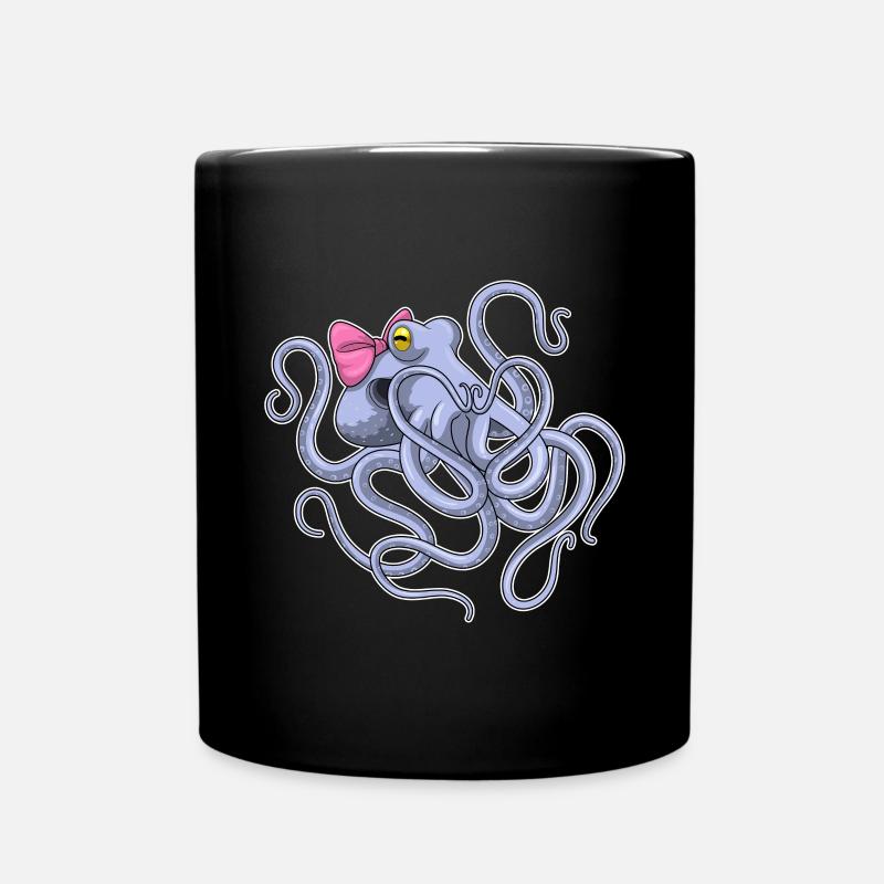 Krake Schleife - Tasse einfarbig - Schwarz