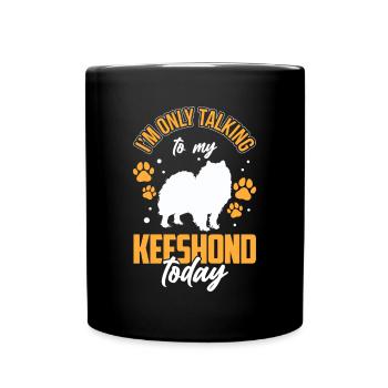 Talk only with Wolfsspitz German Keeshond - Full Colour Mug - black - Front