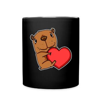 Capybara capybara heart motif - Full Colour Mug - black - Front