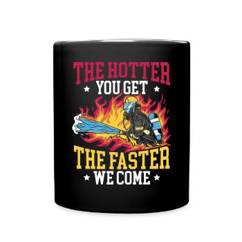 Fireman Fire Rescue Firefighter Firetruck - Full Colour Mug - black - Front