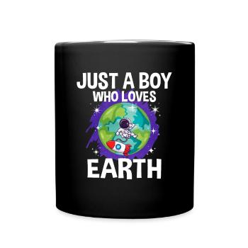 Erde Planet Geschenk - Tasse einfarbig - Schwarz - Vorne