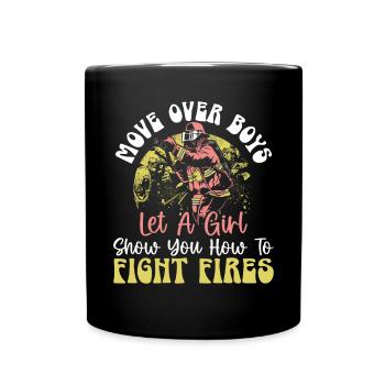 Fireman Fire Rescue Firefighter Firetruck - Full Colour Mug - black - Front
