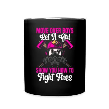 Fireman Fire Rescue Firefighter Firetruck - Full Colour Mug - black - Front