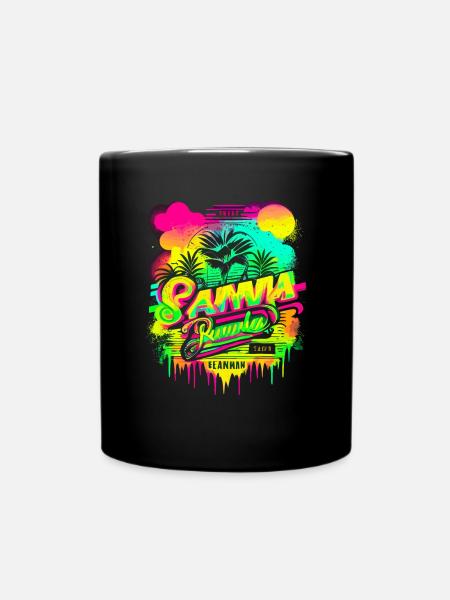 Retro Sommer - Tasse einfarbig - Schwarz