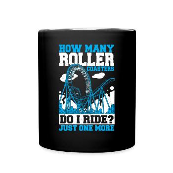How Many Roller Coasters Do I Ride Theme Park Vaca - Full Colour Mug - black - Front